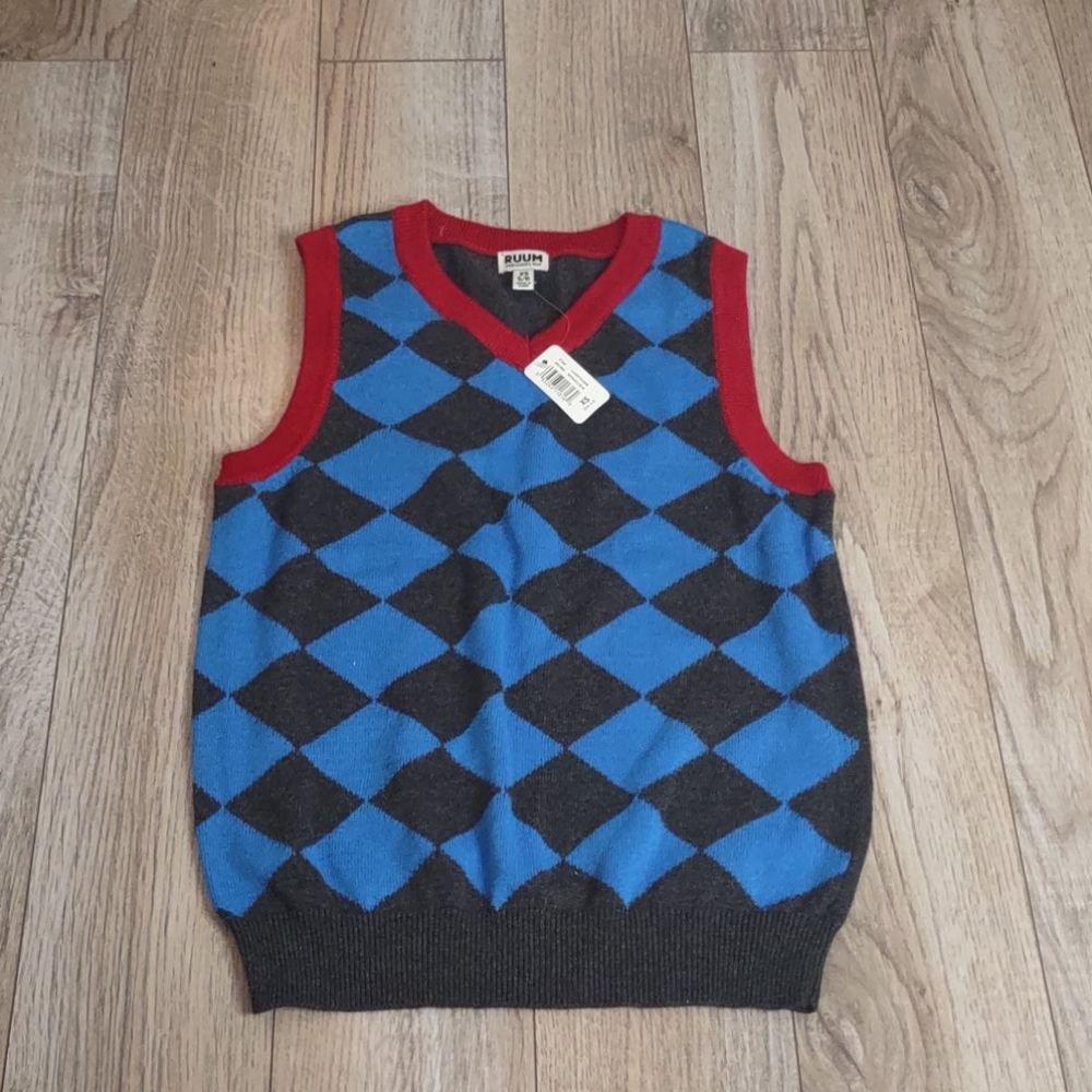 RUUM Kids Argyle Sweater Vest